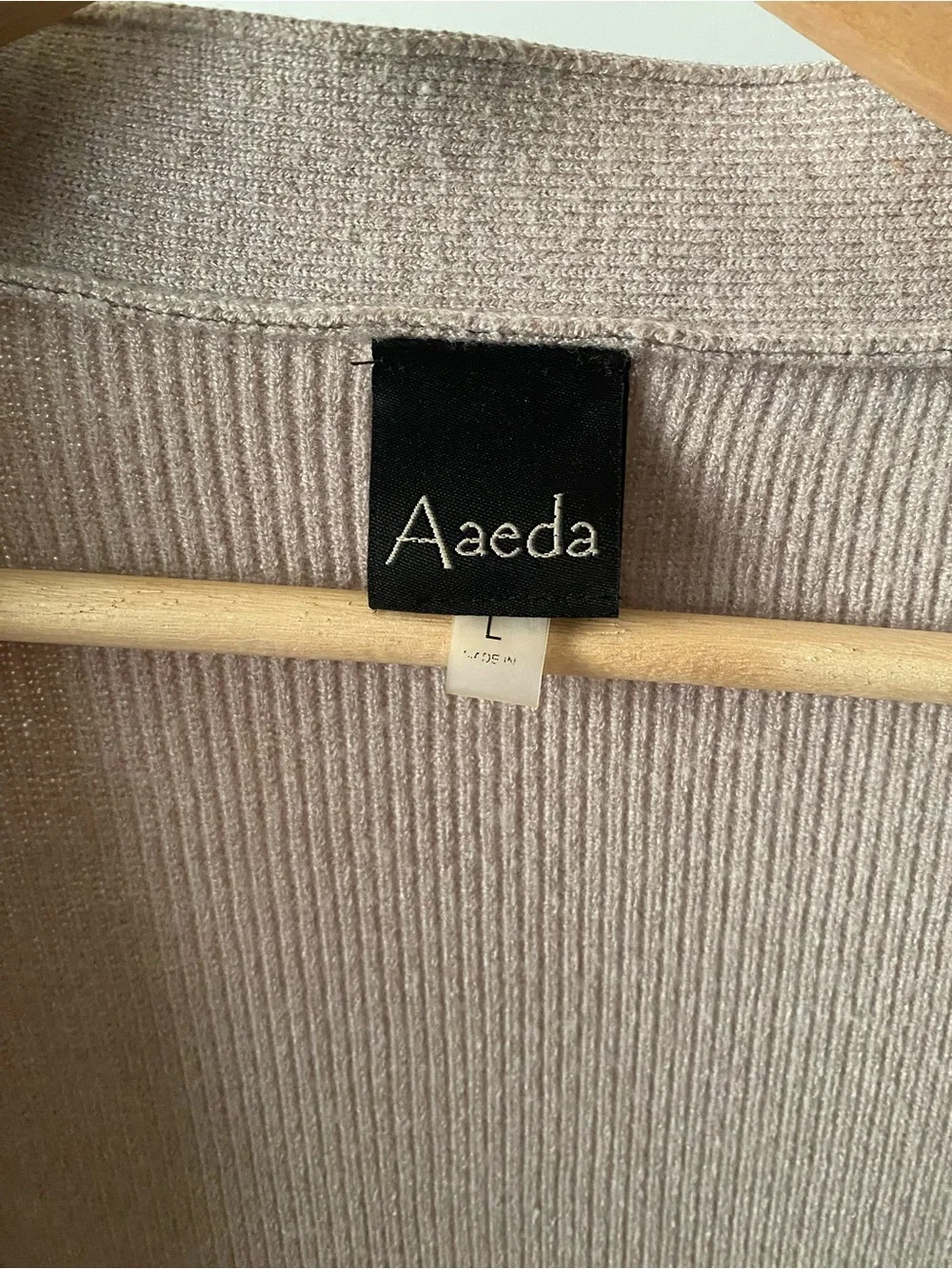 Aaeda Neutral Tone Colorblock Cardigan with Rust Pockets
